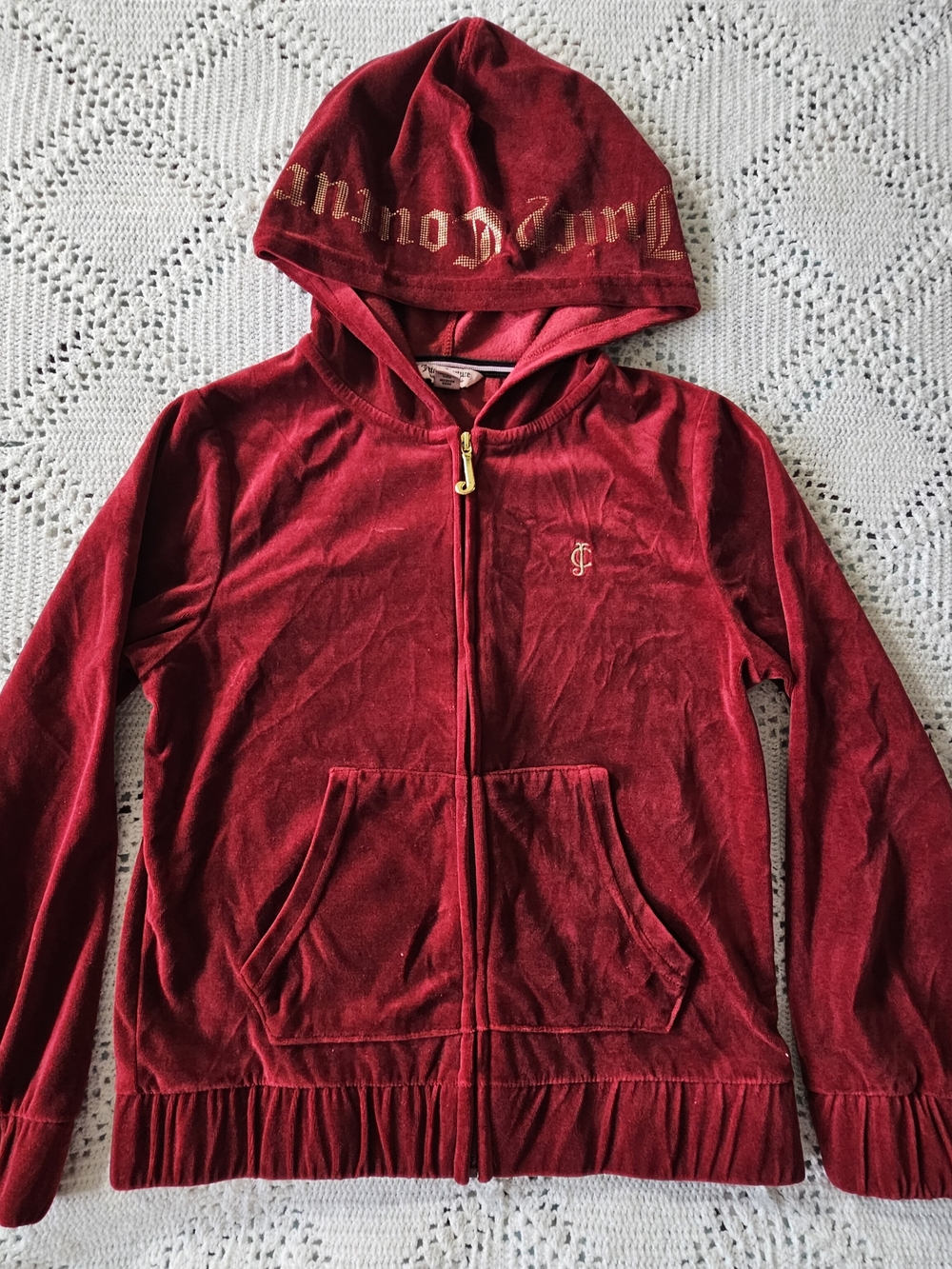Juicy Couture Kids Velour Hoodie Red
